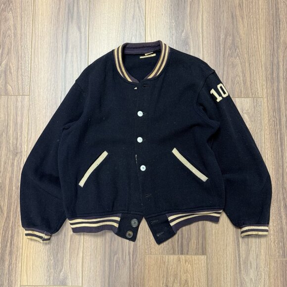 Vintage 50s Champion Running Man Cheshire Football Letterman Jacket Mens 42 - Picture 2 of 16